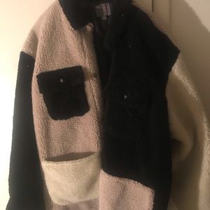 Two toned faux fur jacket size 3x